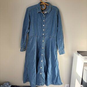Vintage Essentials Style Button Down Denim Dress Women's 14P